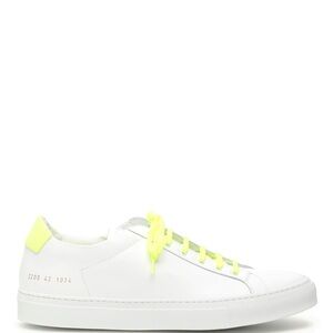 Common Projects White Sneakers with Neon Yellow Accents size 44